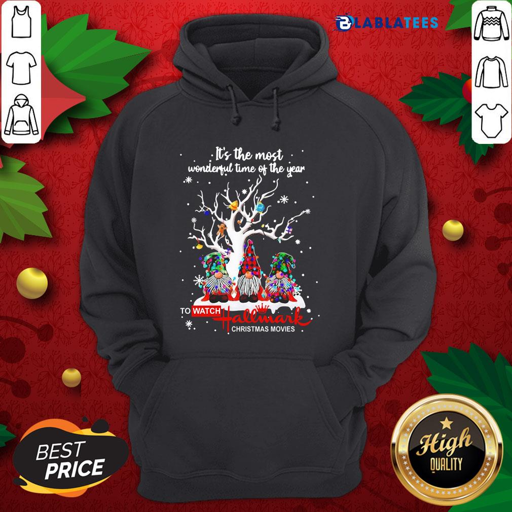 Top Gnomes It_s The Most Wonderful Time Of The Year To Watch Hallmark Christmas Movies Christmas Shirt - Image 2
