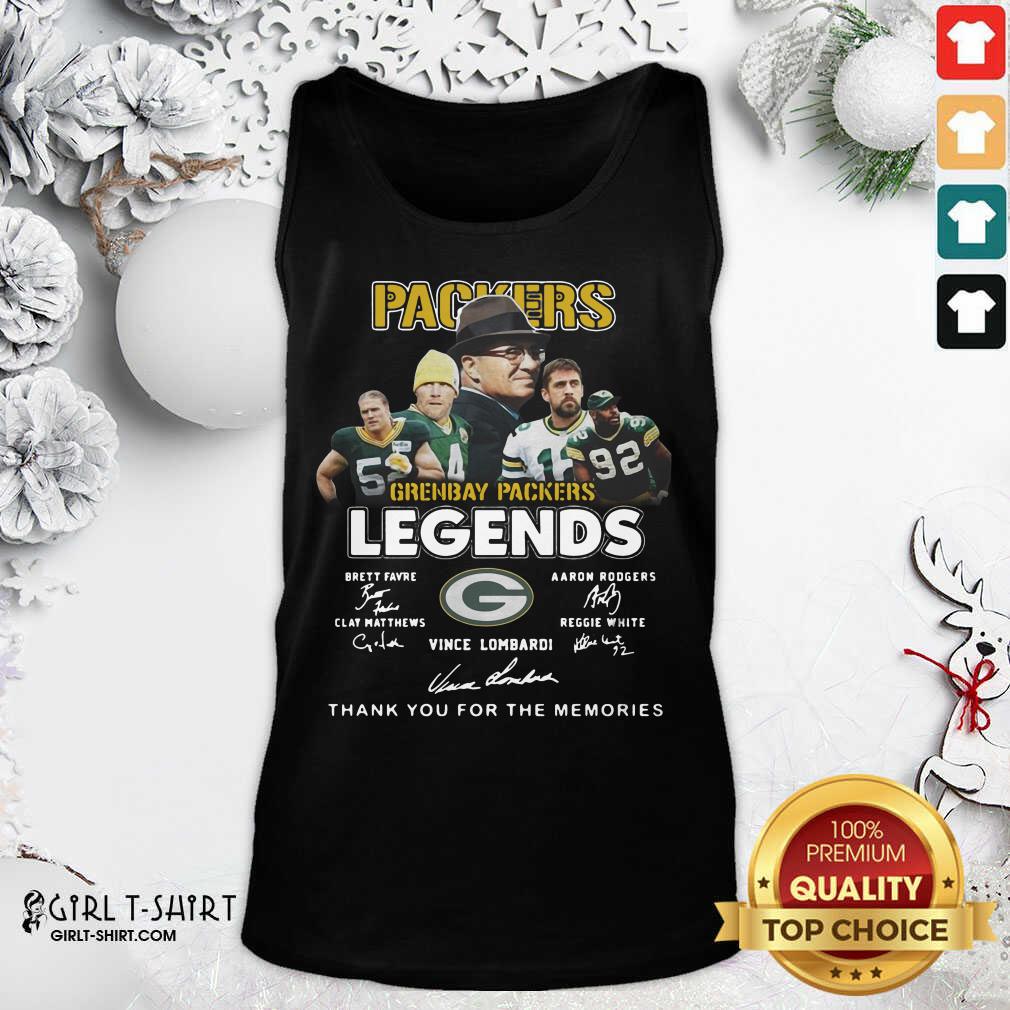 Top Green Bay Packers Legends Brett Favre Aaron Rodgers Clay Matthews Reggie White Vince Lombardi Signatures Shirt - Image 3