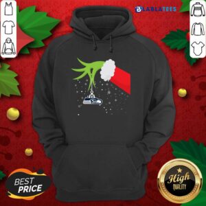 Alternative view of Top Grinch Hand Seattle Seahawks Merry Christmas Shirt