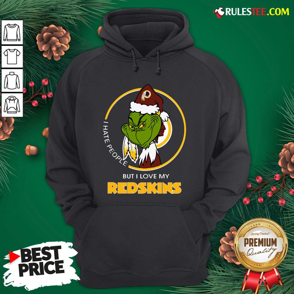 Top Grinch I Hate People But I Love My Redskins Shirt - Image 2