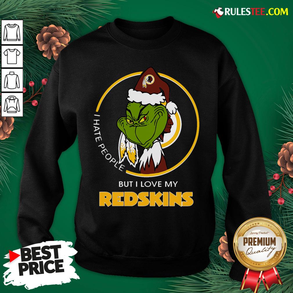 Top Grinch I Hate People But I Love My Redskins Shirt - Image 5