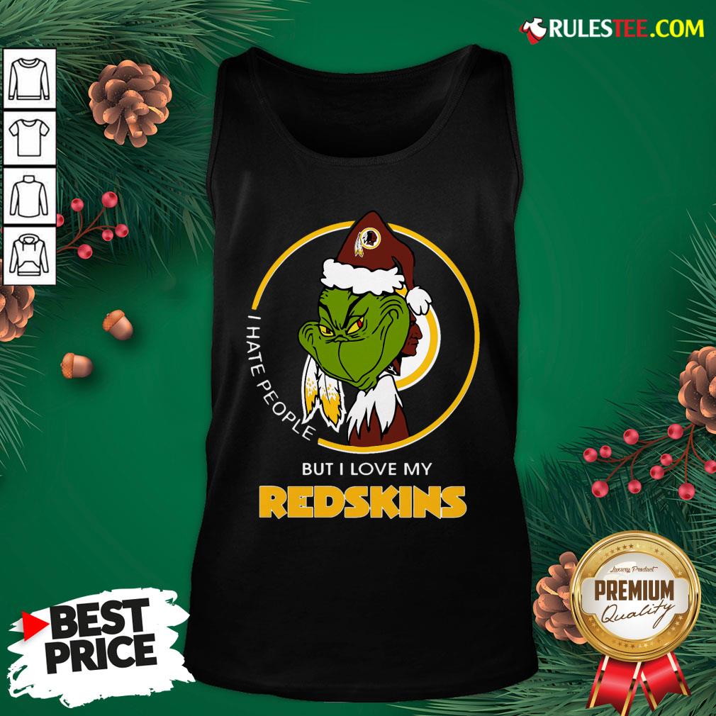 Top Grinch I Hate People But I Love My Redskins Shirt - Image 4