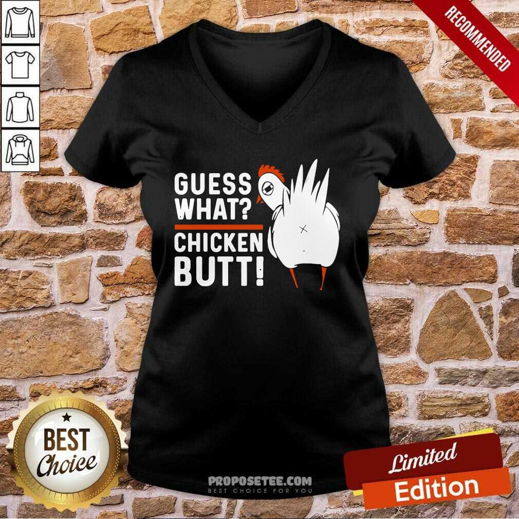 Top Guess What Chicken Butt! White Design Shirt - Image 2