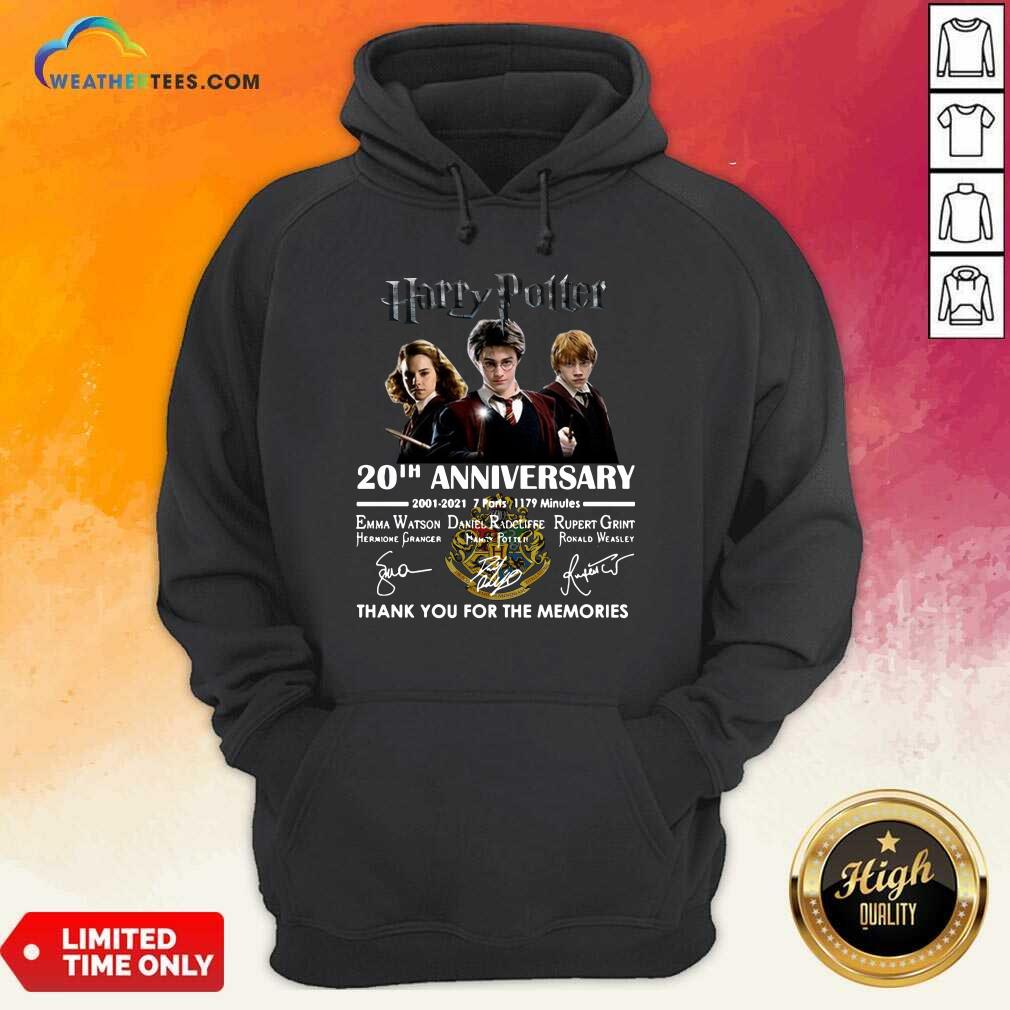 Top Harry Potter 20th Anniversary 2001 2021 7 Parts 1179 Minutes Thank You For The Memories Signatures Shirt - Image 5