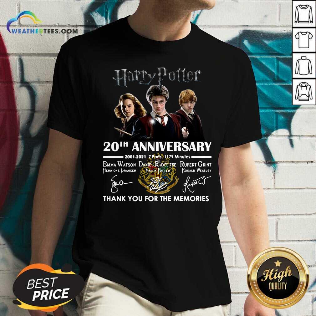 Top Harry Potter 20th Anniversary 2001 2021 7 Parts 1179 Minutes Thank You For The Memories Signatures Shirt - Image 4