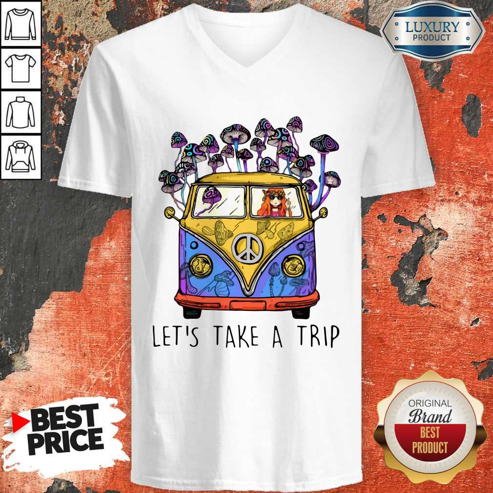 Top Hippie Girl Let’s Take A Trip Shirt - Image 2