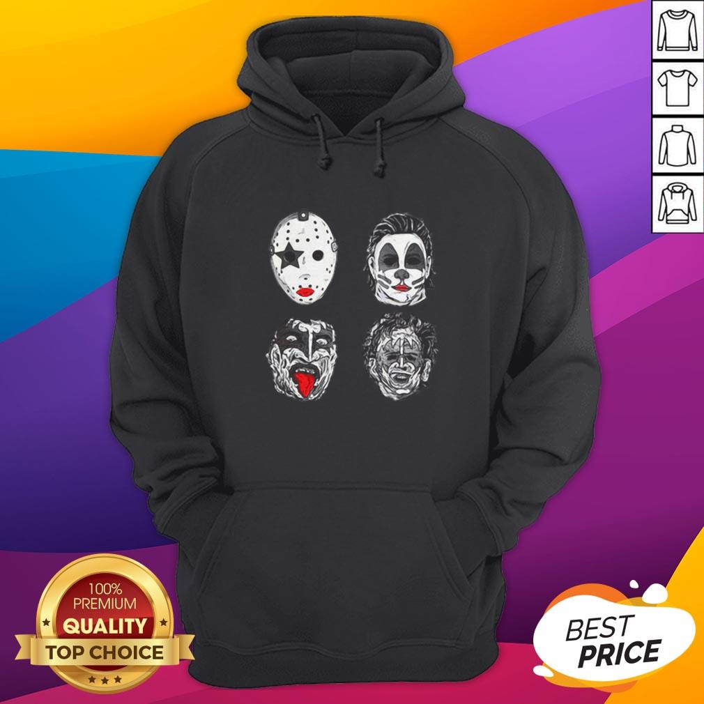 Top Horror Movie Character Faces Halloween Shirt - Image 3