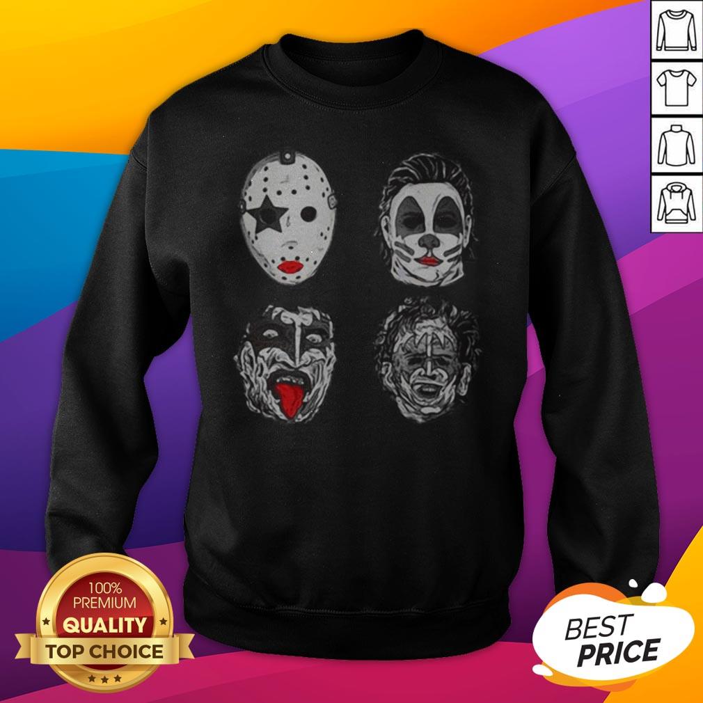 Top Horror Movie Character Faces Halloween Shirt - Image 2