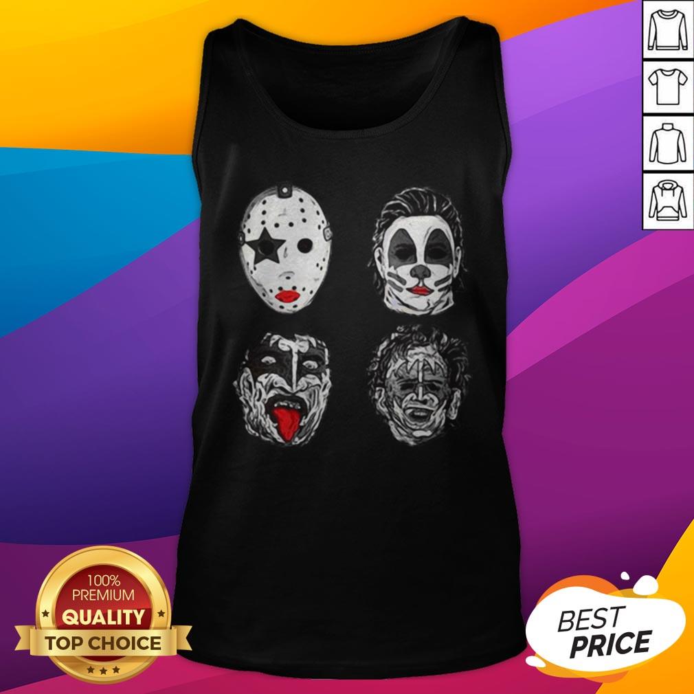 Top Horror Movie Character Faces Halloween Shirt - Image 5