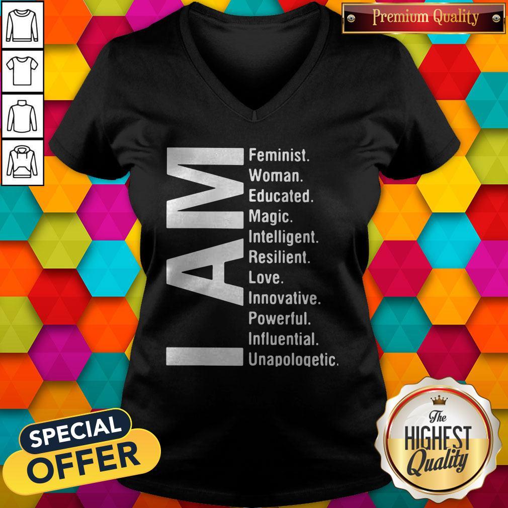 Top I Am Feminist Woman Educated Magic Intelligent Shirt - Image 3