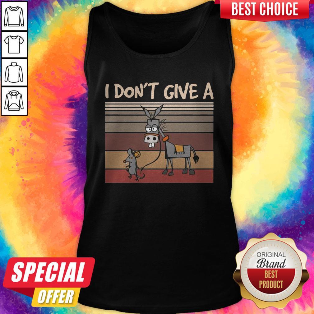 Top I Don’t Give A Rats Mouse Walking Donkey Vintage Shirt - Image 3