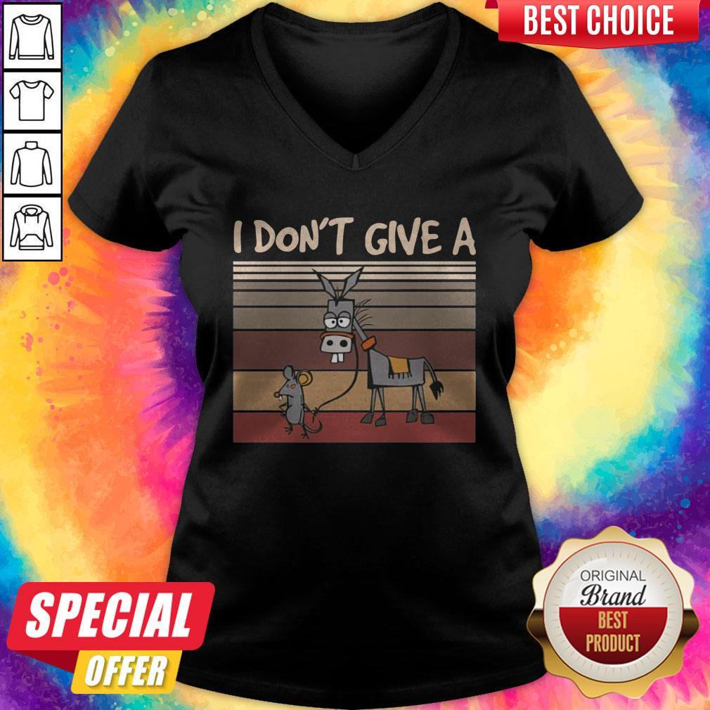 Top I Don’t Give A Rats Mouse Walking Donkey Vintage Shirt - Image 2