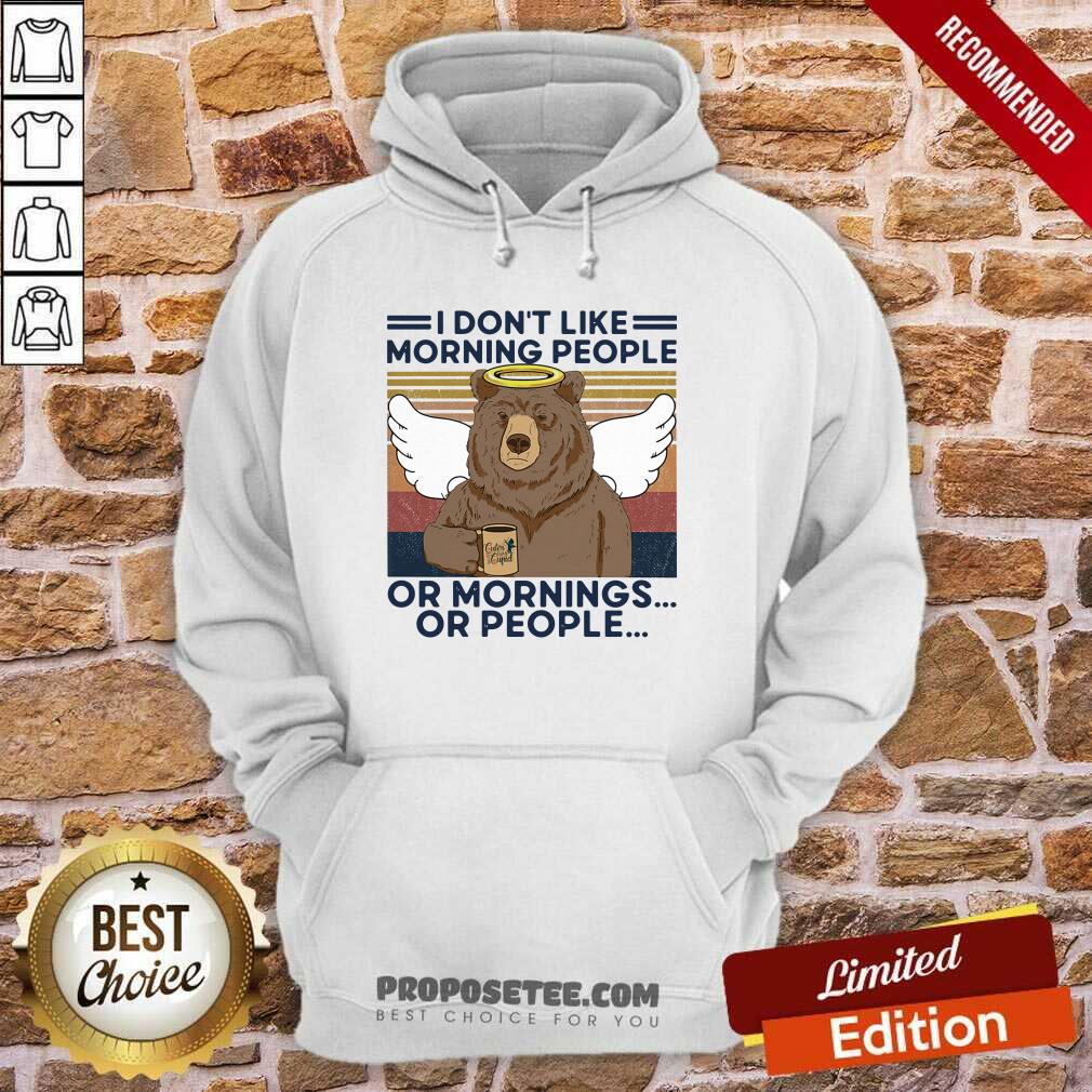 Top I Don’t Loke Morning People Or Mornings Or People Bear Vintage Shirt - Image 5
