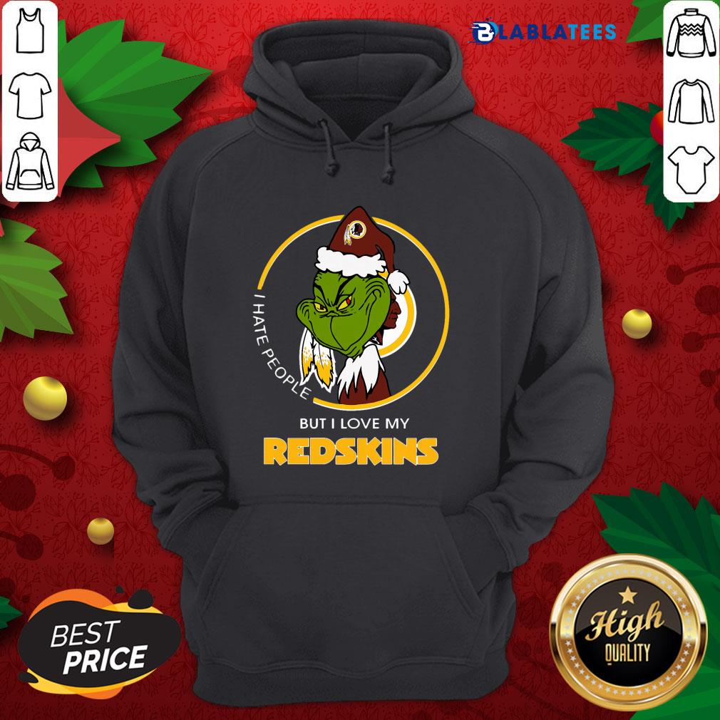 Top I Hate People But I Love My Washington Redskins Grinch Shirt - Image 2