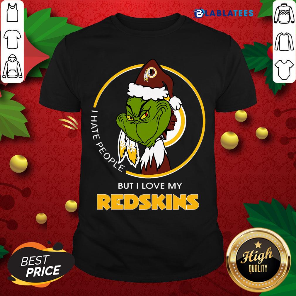 Top I Hate People But I Love My Washington Redskins Grinch Shirt
