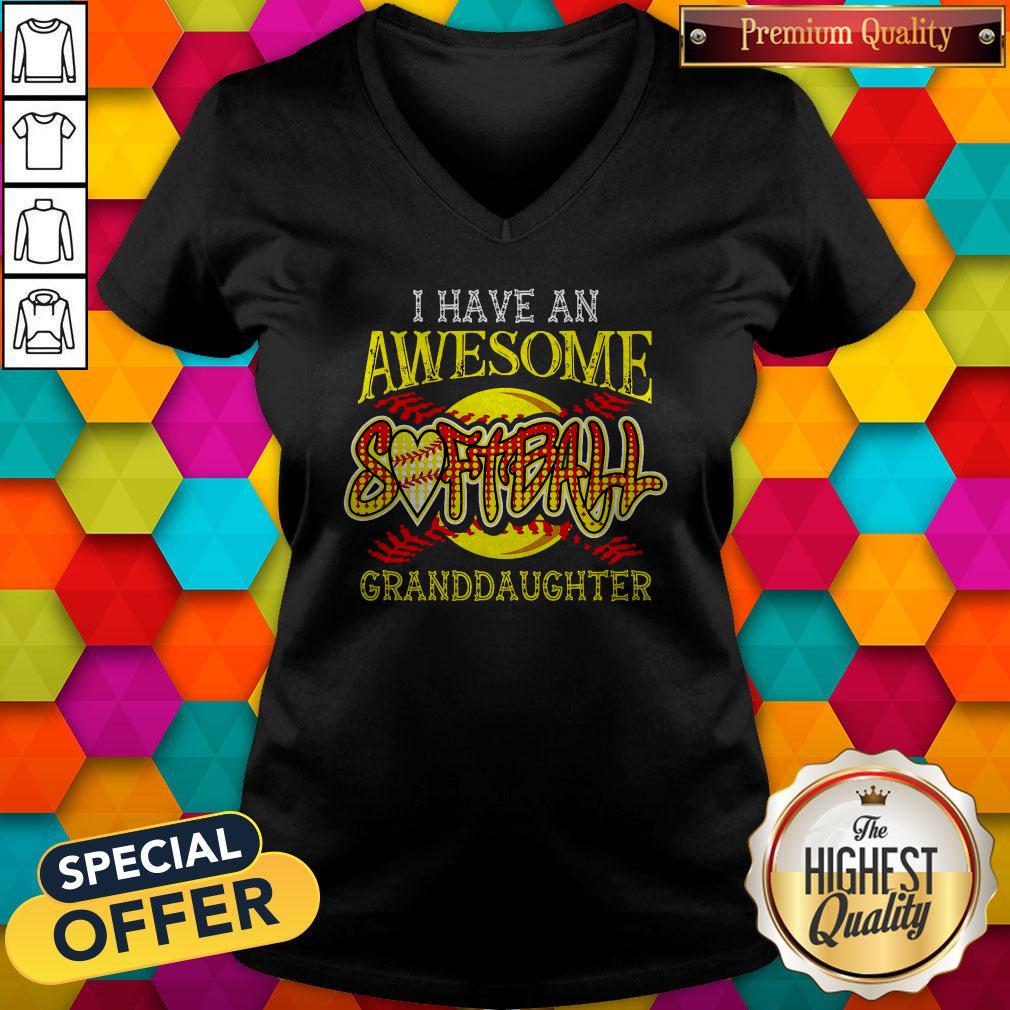 Top I Have An Awesome Softball Granddaughter Shirt - Image 2