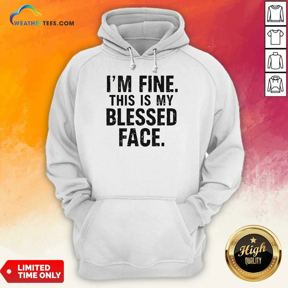 Top I'M Fine This Is My Blessed Face Shirt - Image 4