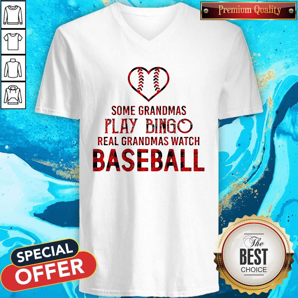 Top I Want Real Grandmas Watch Baseball Shirt - Image 2
