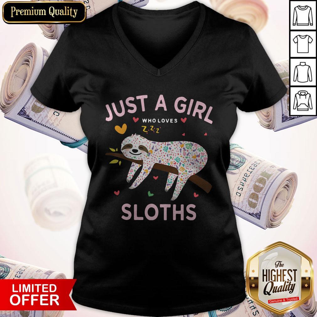 Top Just A Girl Who Loves Sloths Shirt - Image 2