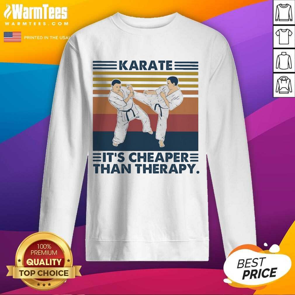 Top Karate It’s Cheaper Than Therapy Vintage Shirt - Image 3