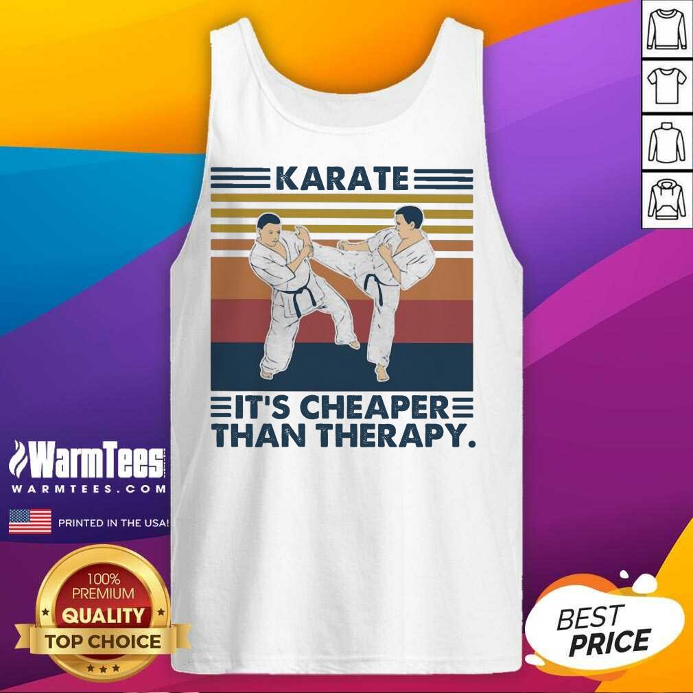 Top Karate It’s Cheaper Than Therapy Vintage Shirt - Image 4