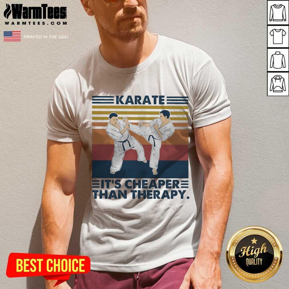 Top Karate It’s Cheaper Than Therapy Vintage Shirt - Image 5
