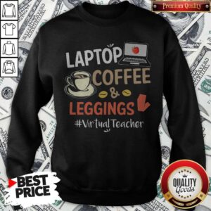 Alternative view of Top Laptop Coffee & Leggings #Virtual Teacher Shirt