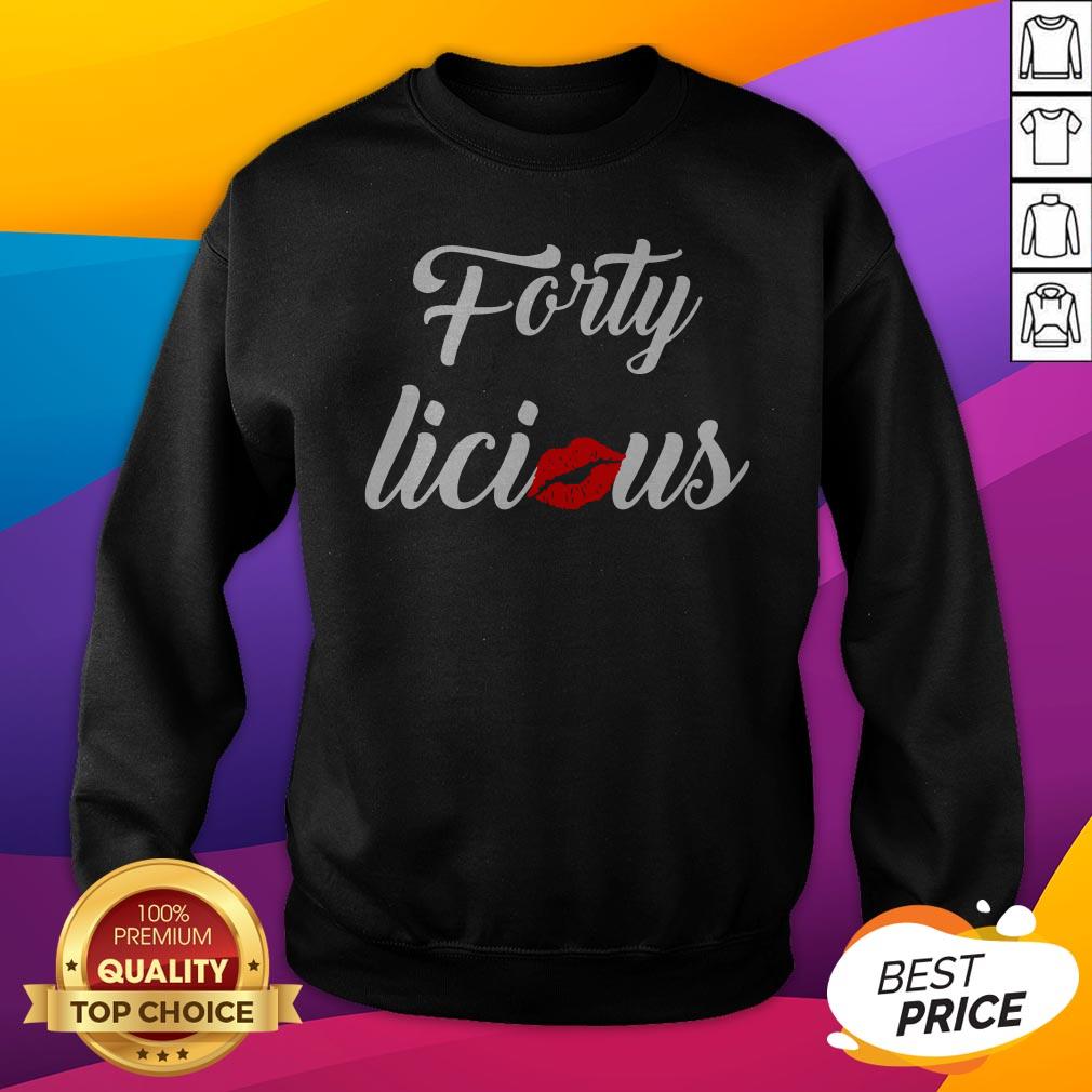 Top Lips Kiss Forty Licious Shirt - Image 2