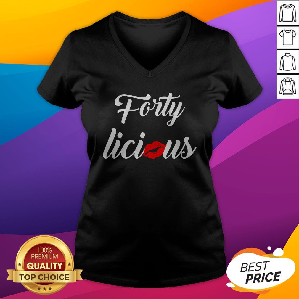 Top Lips Kiss Forty Licious Shirt - Image 4