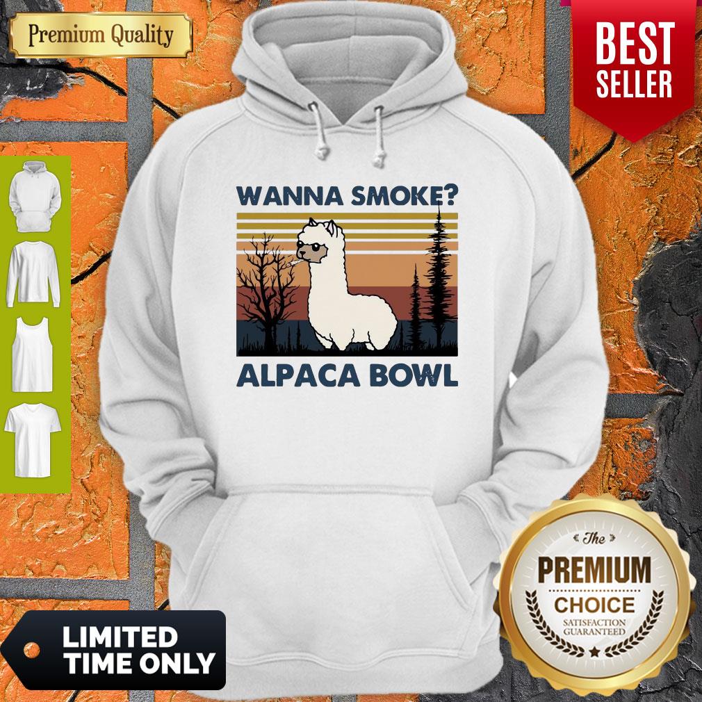 Top Llama Wanna Smoke Alpaca Bowl Vintage Shirt - Image 2