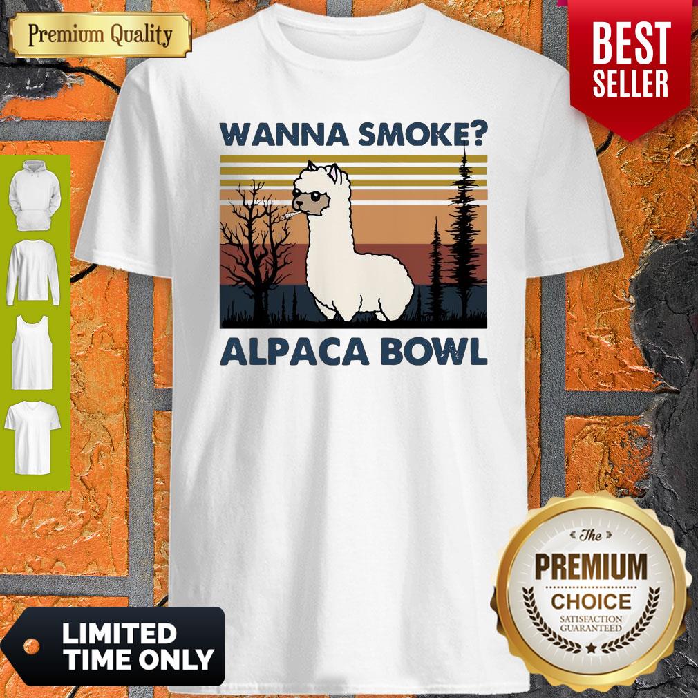 Top Llama Wanna Smoke Alpaca Bowl Vintage Shirt