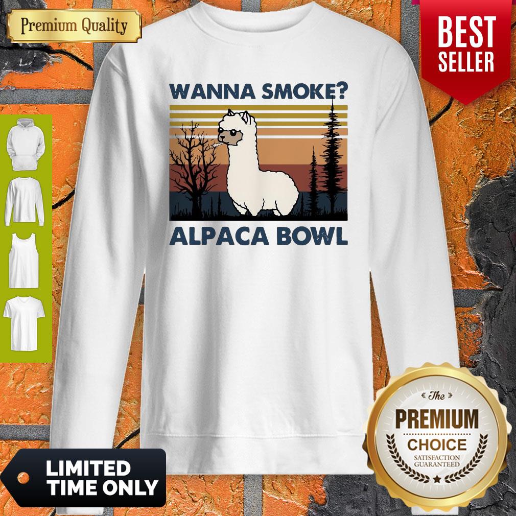 Top Llama Wanna Smoke Alpaca Bowl Vintage Shirt - Image 5