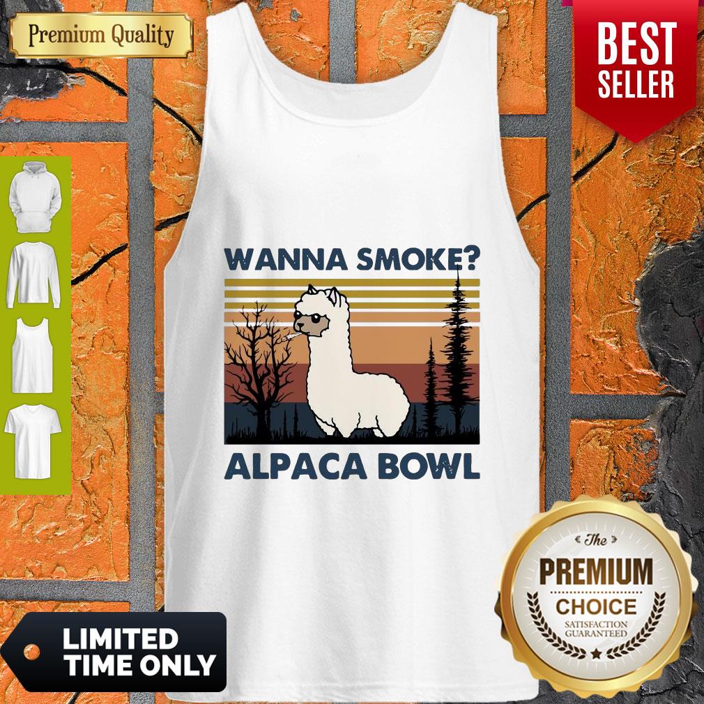 Top Llama Wanna Smoke Alpaca Bowl Vintage Shirt - Image 4