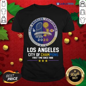 Top Los Angeles Dodgers And Los Angeles Lakers California City Of Champions First Time Since 1988 Shirt