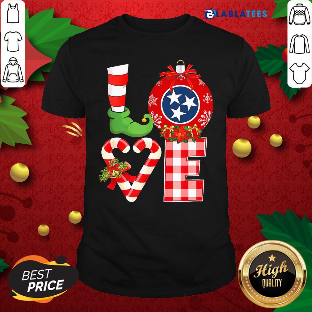 Top Love Flag of Tennessee State Christmas Shirt