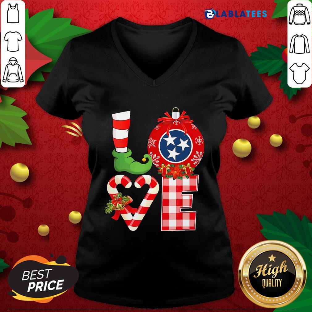 Top Love Flag of Tennessee State Christmas Shirt - Image 3