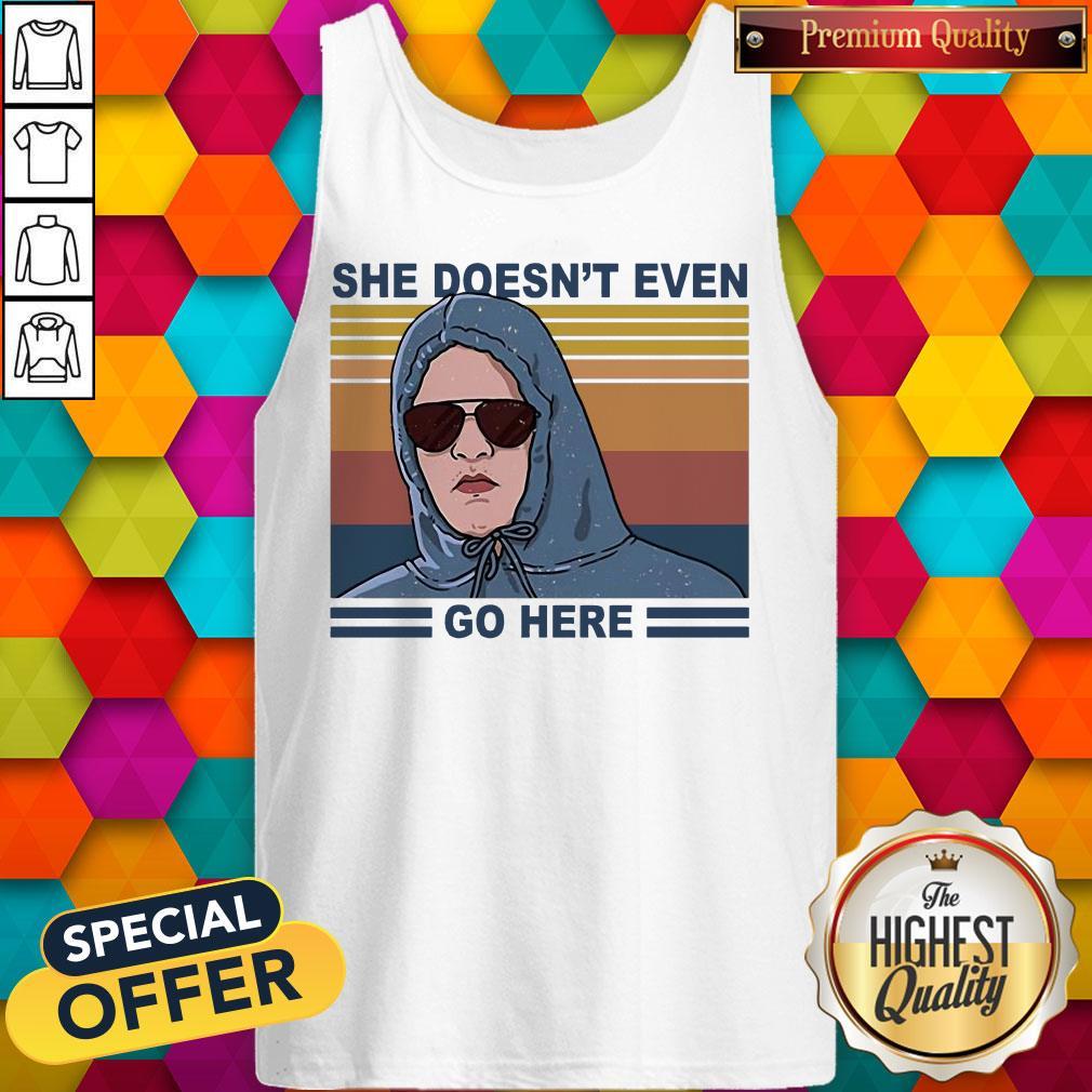 Top Mean Girls Damian She Doesn'T Even Go Here Vintage Shirt - Image 4