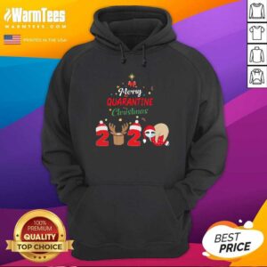 Alternative view of Top Merry Quarantine Christmas 2020 Sloth Hat Santa Christmas Shirt