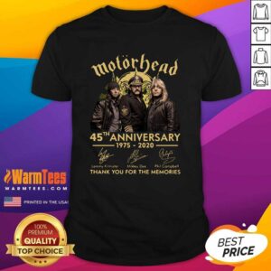 Top Motorhead 45th Anniversary Thank You For The Memories Signatures Shirt
