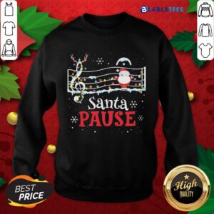 Alternative view of Top Music Lovers Santa Pause Christmas Shirt