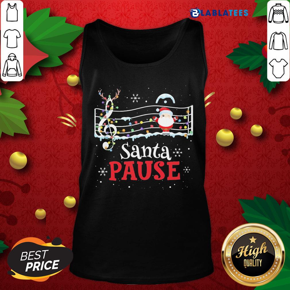 Top Music Lovers Santa Pause Christmas Shirt - Image 5