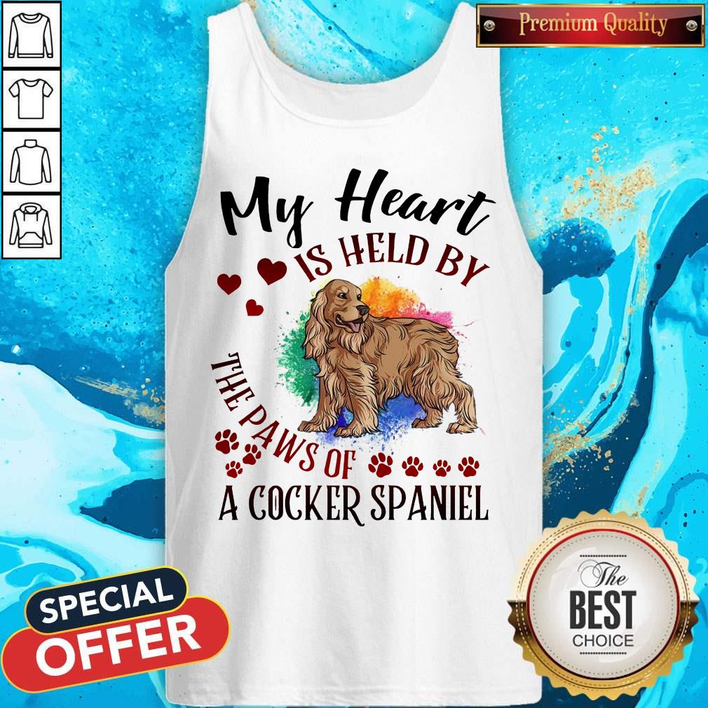 Top My Heart Is Held By The Paws Of A Cocker Spaniel Shirt - Image 3