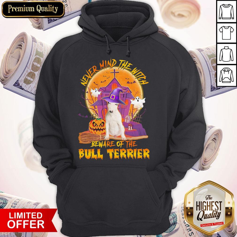 Top Never Mind The Witch Beware Of The Bull Terrier Halloween Moon Shirt - Image 5