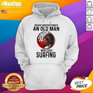 Alternative view of Top Never Underestimate An Old Man Who Loves Surfing The Moon Shirt
