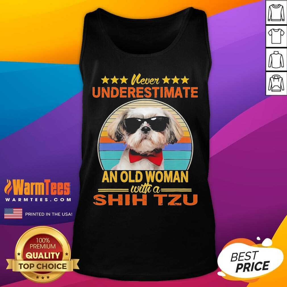 Top Never Underestimate An Old Woman With A Shih Tzu Vintage Shirt - Image 4