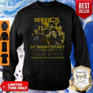 Alternative view of Top New Kids On The Block 34th Anniversary 1986 2020 Thank You For The Memories Signatures Shirt