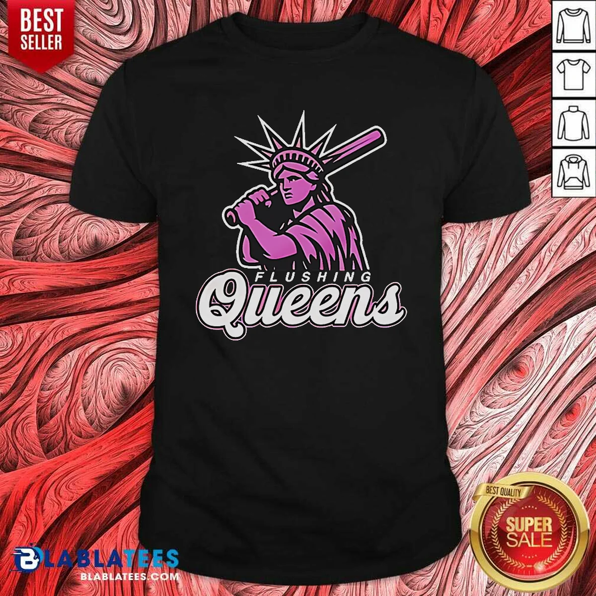 Top Nice Flushing Queens Statue Of Liberty Holding Baseball Bat Shirt