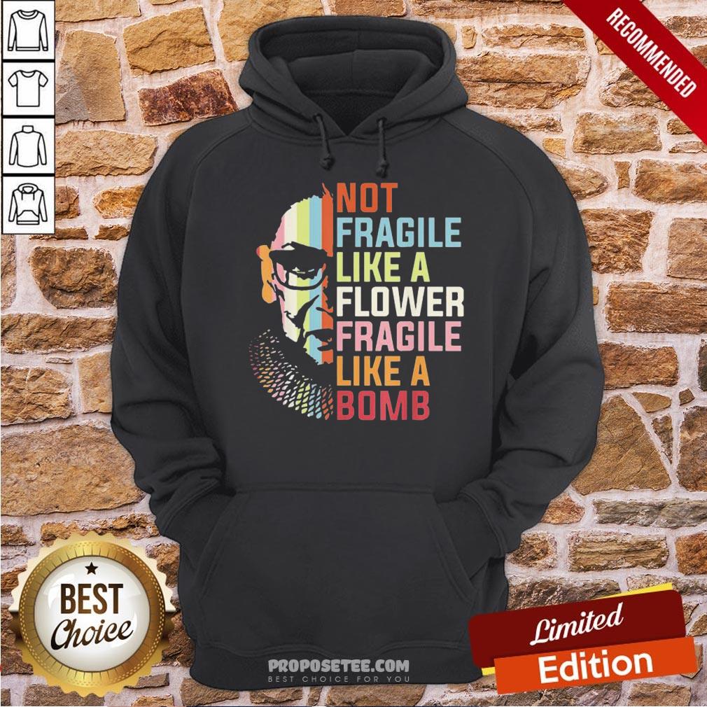 Top Not Fragile Like A Flower But A Bomb Ruth Bader Rbg Feminist Shirt - Image 2