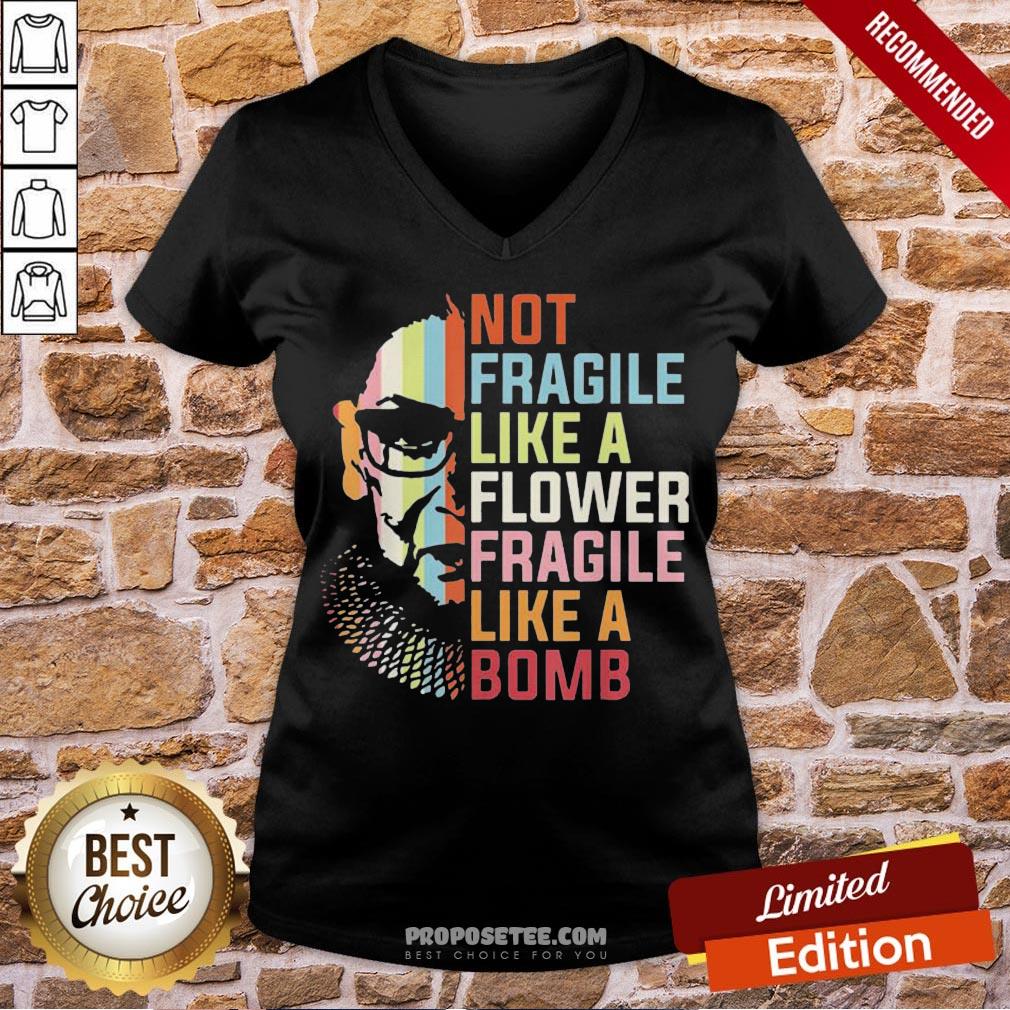Top Not Fragile Like A Flower But A Bomb Ruth Bader Rbg Feminist Shirt - Image 3