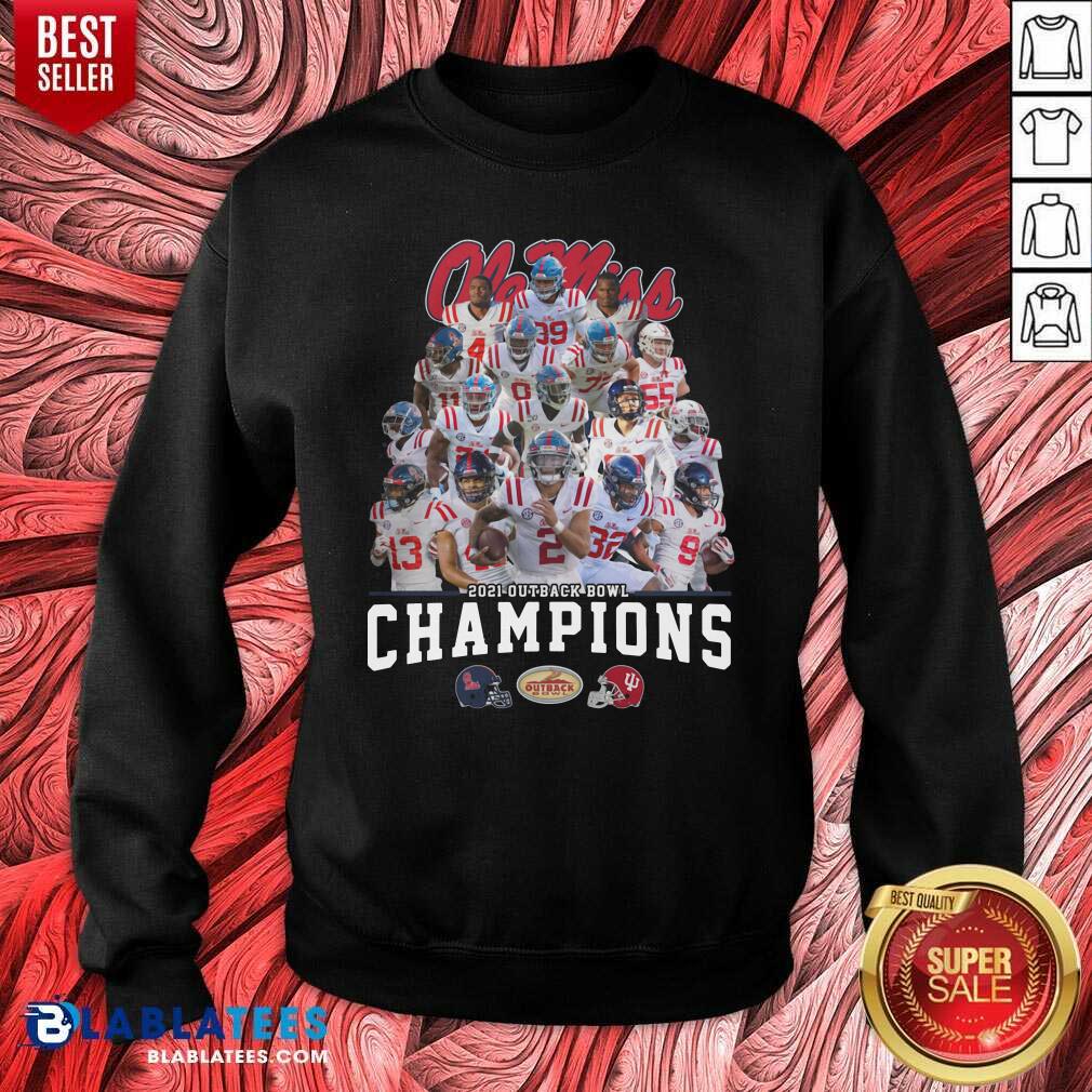 Top Ole Miss Football 2021 Outback Bowl Champions Shirt - Image 4